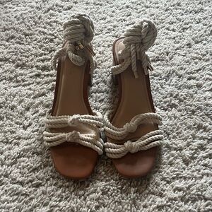 LAST CHANCE Just Fab Tie Heeled Sandals | 7